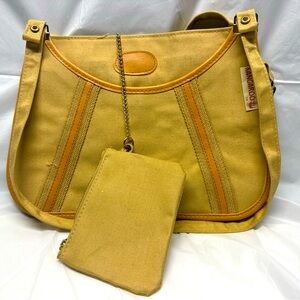 Vintage Sarne Kangaroo Canvas Fold Out Khaki Shoulder Bag